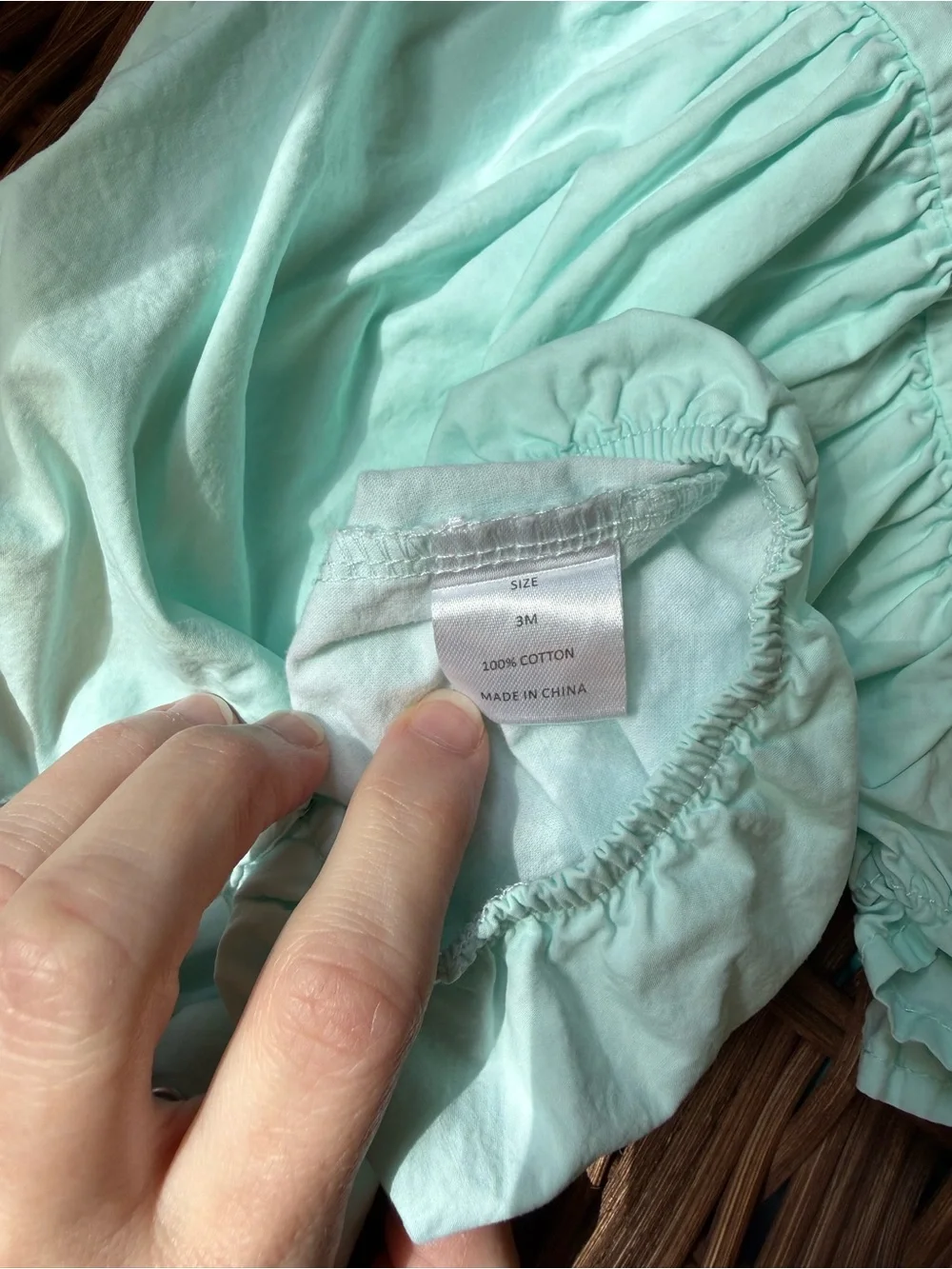 EUC Stitchy Fish Jane Be Little Pumpkin Embroidered Bubble in Mint Green 3M
